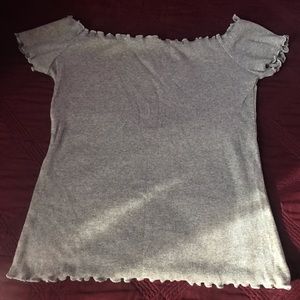 Gray off the shoulder shirt